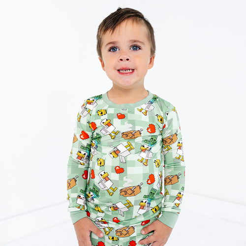 My World Green Kids Bamboo Two-Piece Pajama Set