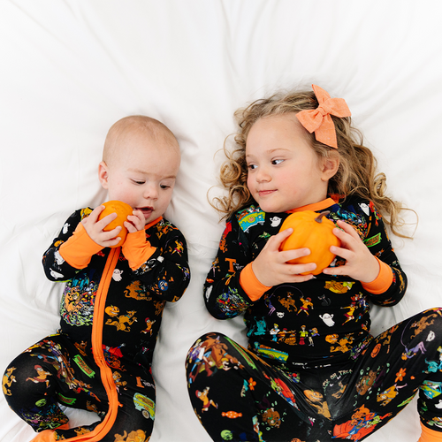 Halloween Mystery Great Dane Dog Baby Bamboo Zipper Romper Pajama