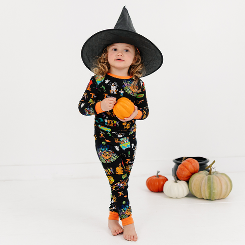 Halloween Mystery Great Dane Dog Kids Bamboo Two-Piece Pajama Set