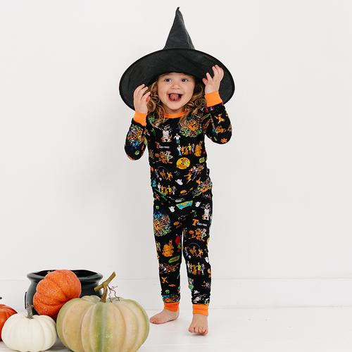 Halloween Mystery Great Dane Dog Kids Bamboo Two-Piece Pajama Set