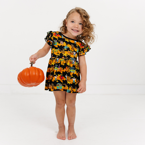 Mystery Adventure Great Dane Dog Short Twirl Dress With Bodysuit