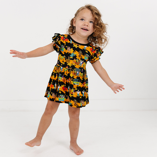 Mystery Adventure Great Dane Dog Short Twirl Dress With Bodysuit