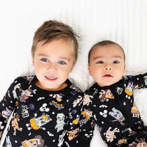 Halloween Pumpkin Pup Parade Kids Bamboo Two-Piece Pajama Set
