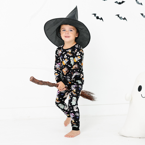 Halloween Pumpkin Pup Parade Kids Bamboo Two-Piece Pajama Set