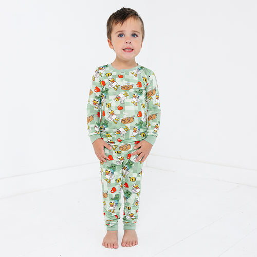 My World Green Kids Bamboo Two-Piece Pajama Set