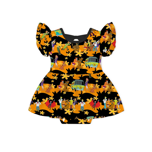 Mystery Adventure Great Dane Dog Short Twirl Dress With Bodysuit