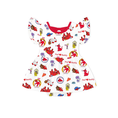 Big Red Dog Twirl Dress With Bodysuit