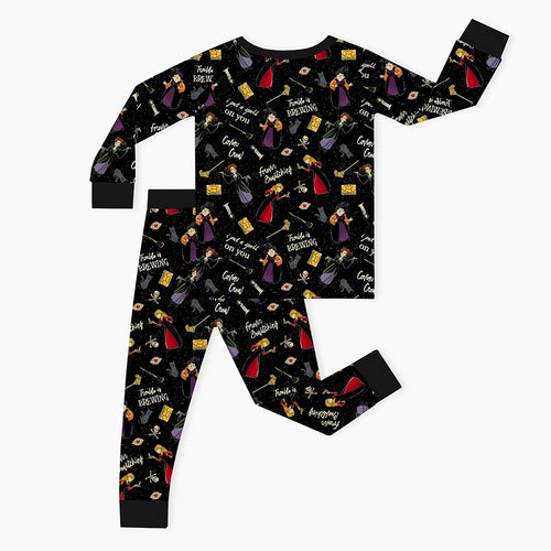 Halloween Witch Sisters Spell Kids Bamboo Two-Piece Pajama Set