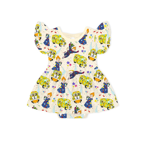 Magic Adventure School Bus Twirl Dress With Bodysuit