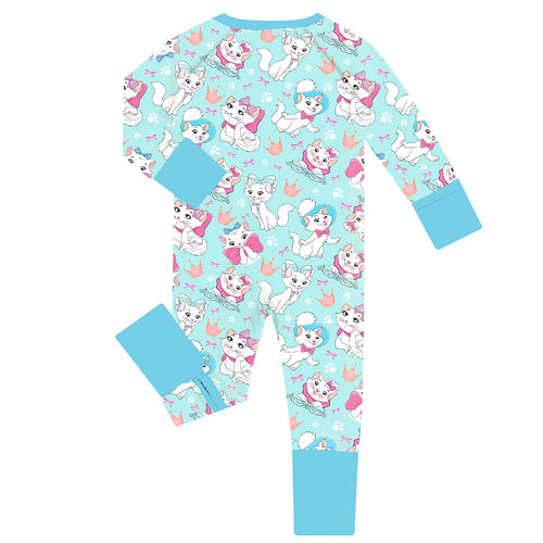 Crown Bow Cat Bamboo Zipper Romper Pajamas