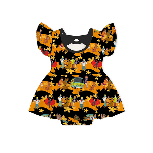 Mystery Adventure Great Dane Dog Short Twirl Dress With Bodysuit