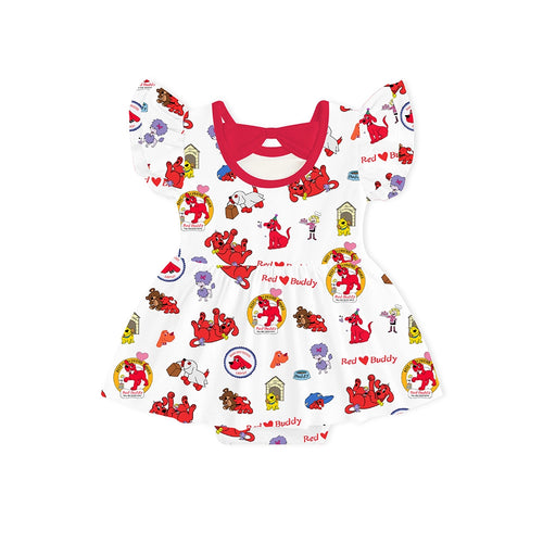 Big Red Dog Twirl Dress With Bodysuit