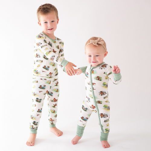Little Cute Bear Kids Bamboo Two-Piece Pajama Set