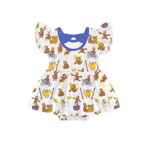 Curious Monkey Twirl Dress With Bodysuit