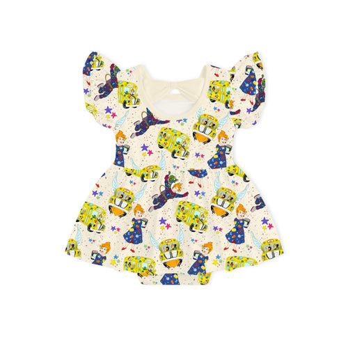 Magic Adventure School Bus Twirl Dress With Bodysuit