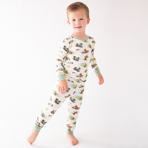 Little Cute Bear Kids Bamboo Two-Piece Pajama Set