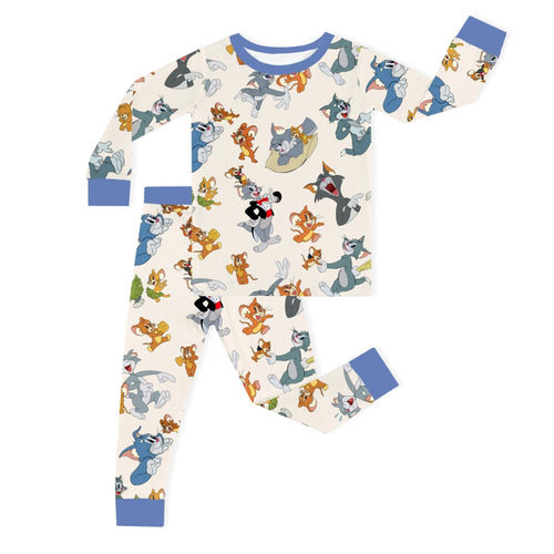 Cat And Mouse Kids Bamboo Two-Piece Pajama Set