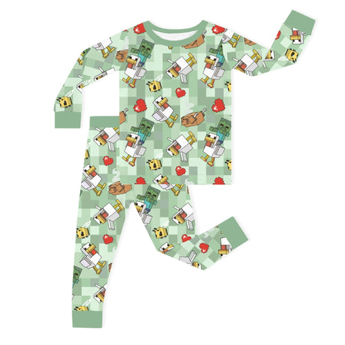 My World Green Kids Bamboo Two-Piece Pajama Set