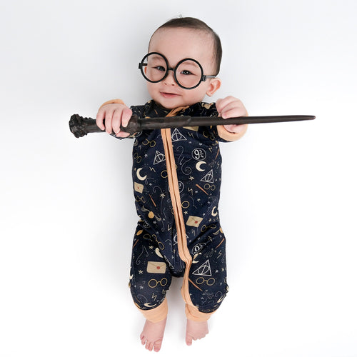 FancyPrince Magic Academy Baby Bamboo Zipper Romper Pajamas