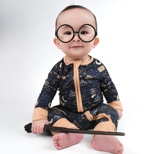 FancyPrince Magic Academy Baby Bamboo Zipper Romper Pajamas