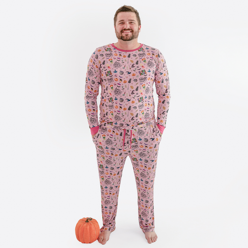 Halloween Witch Sisters Smell Children Purple Bamboo Family Matching Pajamas