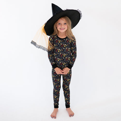 Halloween Witch Sisters Kids Bamboo Two-Piece Pajama Set
