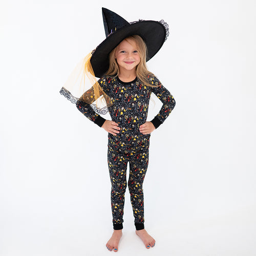 Halloween Witch Sisters Kids Bamboo Two-Piece Pajama Set