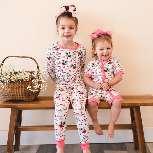 Fancyprince Valentine Dalmatians Bamboo Short Zipper Romper Pajamas