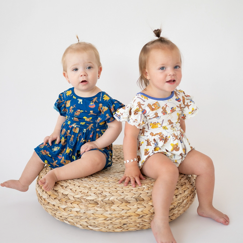 Curious Monkey Twirl Dress With Bodysuit