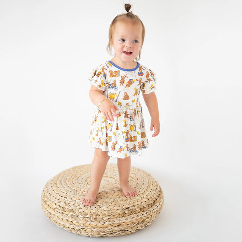 Curious Monkey Twirl Dress With Bodysuit