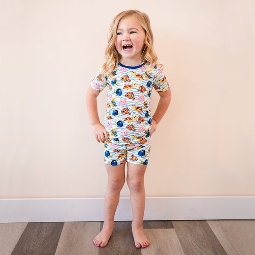 FancyPrince Marine Animals Kids Bamboo Short Two-Piece Pajama Set
