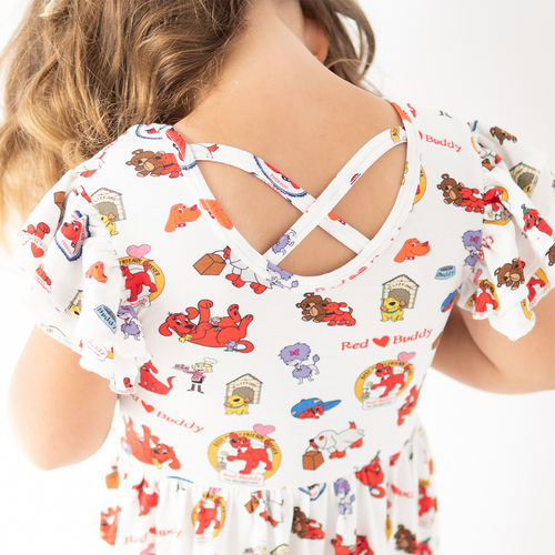 Big Red Dog Kids Bamboo Short Sleeves Dress