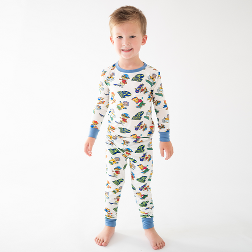 Rocket Skateboard Kids Bamboo Two-Piece Pajama Set