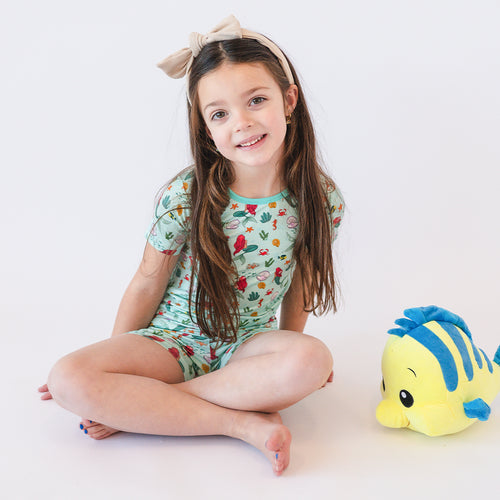Little Mermaid Kids Bamboo Short Two-Piece Pajama Set