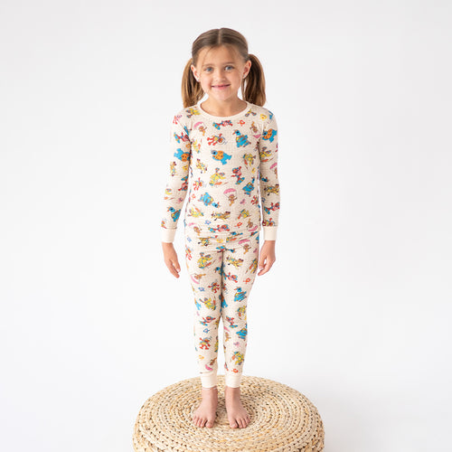 Sesame Sports Kid Bamboo Beige Two-Piece Pajama Set
