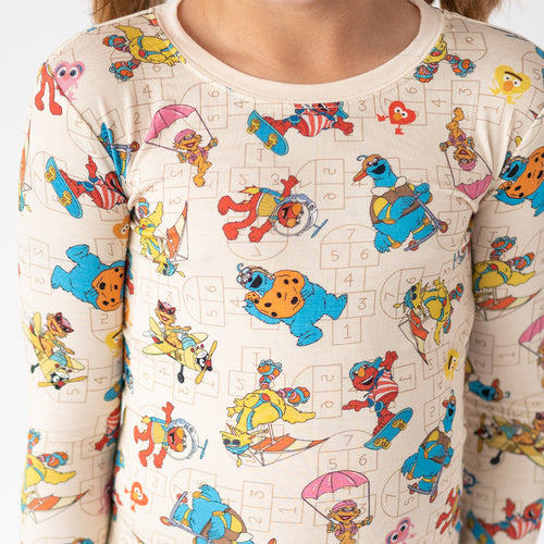 Sesame Sports Kid Bamboo Beige Two-Piece Pajama Set