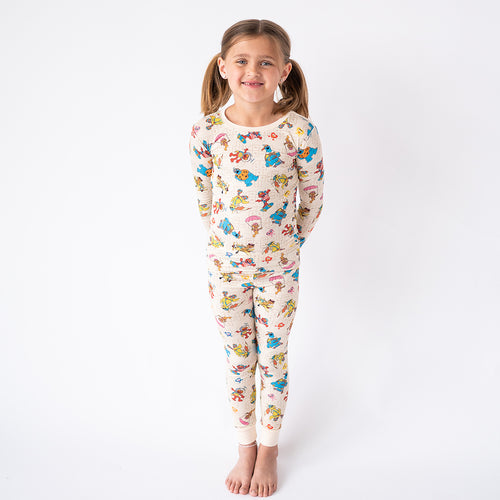 Sesame Sports Kid Bamboo Beige Two-Piece Pajama Set