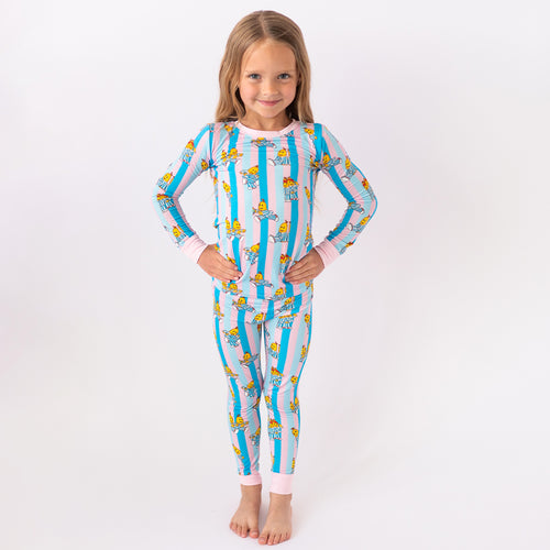 FancyPrince Striped Banana Kid Bamboo Two-Piece Pajama Set