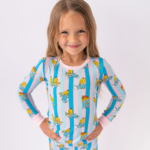 FancyPrince Striped Banana Kid Bamboo Two-Piece Pajama Set