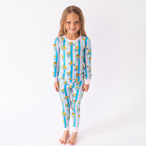 FancyPrince Striped Banana Kid Bamboo Two-Piece Pajama Set