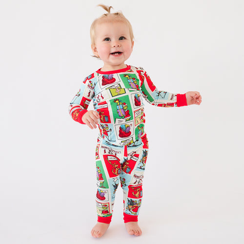 Christmas Sale Green Guy Gift Kids Bamboo 2 Pieces Pajama Set