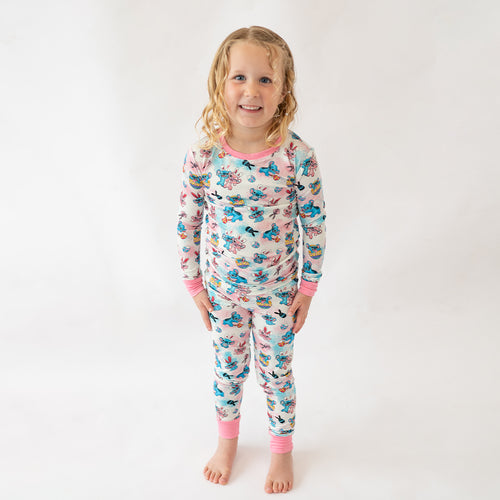 Easter Monster Bunny Egg Kid Bamboo Two-Piece Pajama Set