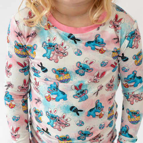 Easter Monster Bunny Egg Kid Bamboo Two-Piece Pajama Set