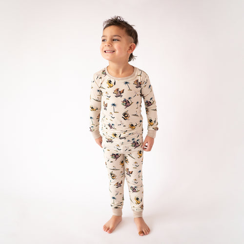 FancyPrince Monster Adventure Kid Bamboo Two-Piece Pajama Set