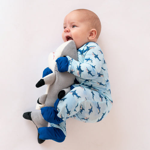 FancyPrince Shark Baby Bamboo Zipper Romper Pajamas