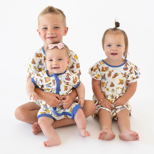 Curious Monkey Kids Bamboo Short Two-Piece Pajama Set