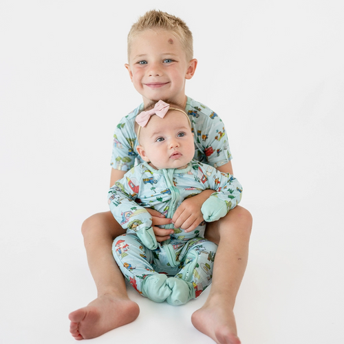 Bear Family Life Baby Bamboo Zipper Romper Pajamas