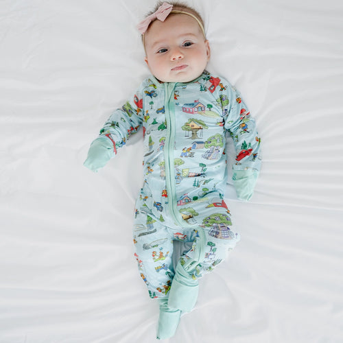 Bear Family Life Baby Bamboo Zipper Romper Pajamas