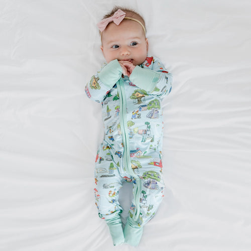 Bear Family Life Baby Bamboo Zipper Romper Pajamas