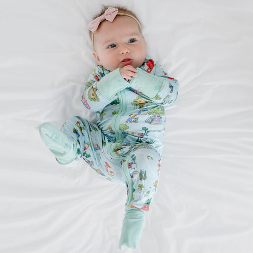 Bear Family Life Baby Bamboo Zipper Romper Pajamas